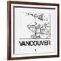 White Map of Vancouver-NaxArt-Framed Art Print