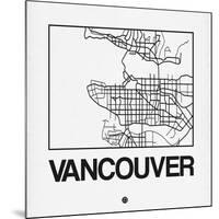 White Map of Vancouver-NaxArt-Mounted Art Print