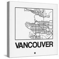 White Map of Vancouver-NaxArt-Stretched Canvas