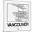 White Map of Vancouver-NaxArt-Mounted Premium Giclee Print
