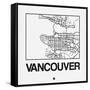 White Map of Vancouver-NaxArt-Framed Stretched Canvas