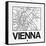 White Map of Vienna-NaxArt-Framed Stretched Canvas