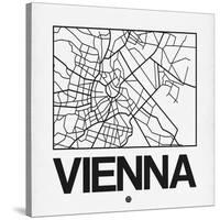 White Map of Vienna-NaxArt-Stretched Canvas