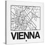 White Map of Vienna-NaxArt-Stretched Canvas