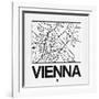 White Map of Vienna-NaxArt-Framed Art Print