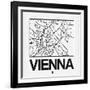 White Map of Vienna-NaxArt-Framed Art Print