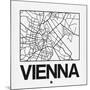 White Map of Vienna-NaxArt-Mounted Art Print