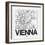 White Map of Vienna-NaxArt-Framed Art Print