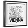 White Map of Vienna-NaxArt-Framed Art Print