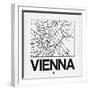 White Map of Vienna-NaxArt-Framed Art Print