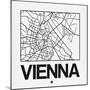 White Map of Vienna-NaxArt-Mounted Art Print