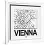 White Map of Vienna-NaxArt-Framed Art Print