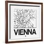 White Map of Vienna-NaxArt-Framed Art Print