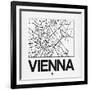 White Map of Vienna-NaxArt-Framed Art Print