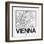 White Map of Vienna-NaxArt-Framed Art Print