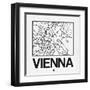 White Map of Vienna-NaxArt-Framed Art Print