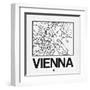 White Map of Vienna-NaxArt-Framed Art Print