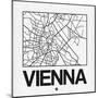 White Map of Vienna-NaxArt-Mounted Art Print