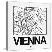 White Map of Vienna-NaxArt-Stretched Canvas