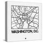 White Map of Washington, D.C.-NaxArt-Stretched Canvas