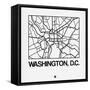 White Map of Washington, D.C.-NaxArt-Framed Stretched Canvas