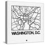 White Map of Washington, D.C.-NaxArt-Stretched Canvas