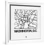 White Map of Washington, D.C.-NaxArt-Framed Art Print