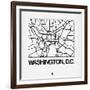 White Map of Washington, D.C.-NaxArt-Framed Art Print