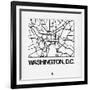 White Map of Washington, D.C.-NaxArt-Framed Art Print