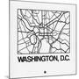 White Map of Washington, D.C.-NaxArt-Mounted Art Print