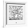 White Map of Washington, D.C.-NaxArt-Framed Art Print