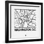 White Map of Washington, D.C.-NaxArt-Framed Art Print