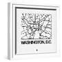 White Map of Washington, D.C.-NaxArt-Framed Art Print