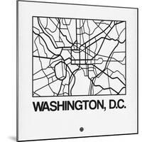 White Map of Washington, D.C.-NaxArt-Mounted Art Print