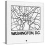 White Map of Washington, D.C.-NaxArt-Stretched Canvas