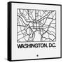 White Map of Washington, D.C.-NaxArt-Framed Stretched Canvas
