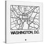 White Map of Washington, D.C.-NaxArt-Stretched Canvas