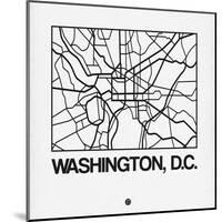 White Map of Washington, D.C.-NaxArt-Mounted Art Print