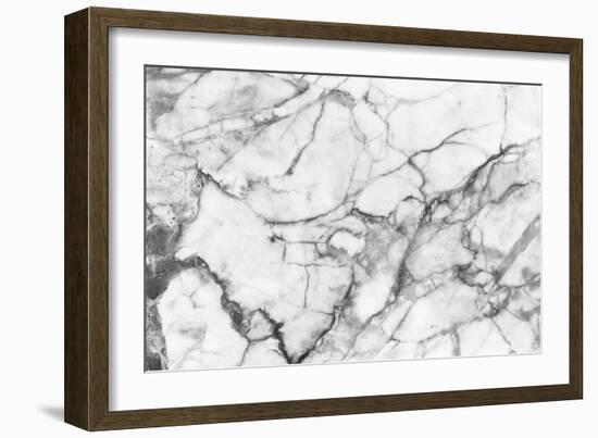 White Marble Texture, Detailed Structure of Marble in Natural Patterned for Background and Design.-noppadon sangpeam-Framed Photographic Print