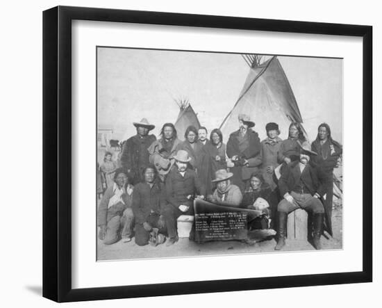 White Men and Lakota Indian Chiefs Group No.1 Photograph - Pine Ridge, SD-Lantern Press-Framed Art Print