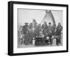 White Men and Lakota Indian Chiefs Group No.1 Photograph - Pine Ridge, SD-Lantern Press-Framed Art Print