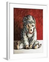 White Monkey on Red, 2006,-Peter Jones-Framed Giclee Print