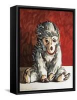 White Monkey on Red, 2006,-Peter Jones-Framed Stretched Canvas