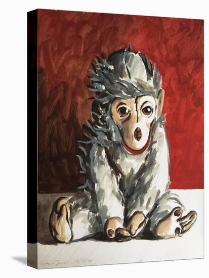 White Monkey on Red, 2006,-Peter Jones-Stretched Canvas