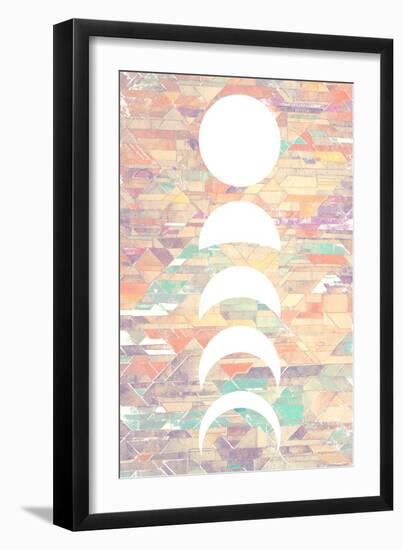 White Moon Phases-null-Framed Art Print