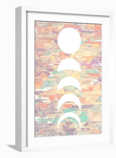 White Moon Phases-null-Framed Art Print