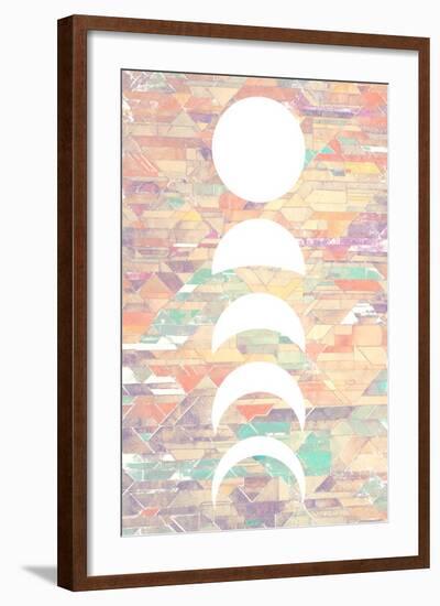 White Moon Phases-null-Framed Art Print