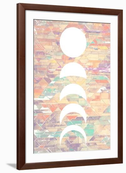 White Moon Phases-null-Framed Art Print