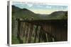 White Mountains, New Hampshire - Crawford Notch View of Frankenstein Trestle-Lantern Press-Stretched Canvas