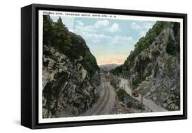 White Mountains, New Hampshire - Crawford Notch View of the Double Gate-Lantern Press-Framed Stretched Canvas